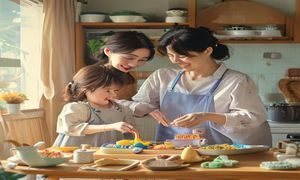 日本妈妈在家中教孩子整理玩具，培养独立自理能力，画面整洁温馨